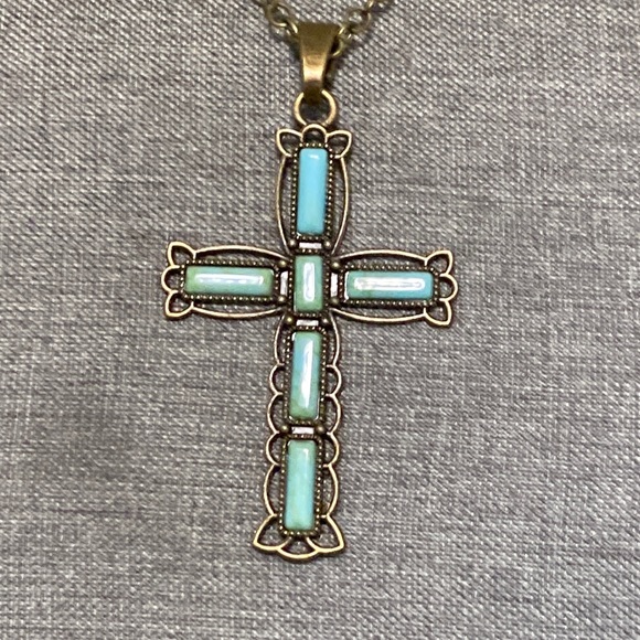 Jewelry - Blue Cross Necklace